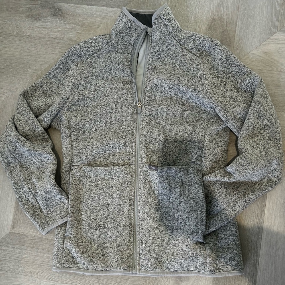 FIGS on Shift Grey Sherpa Fleece Full Zip Jacket